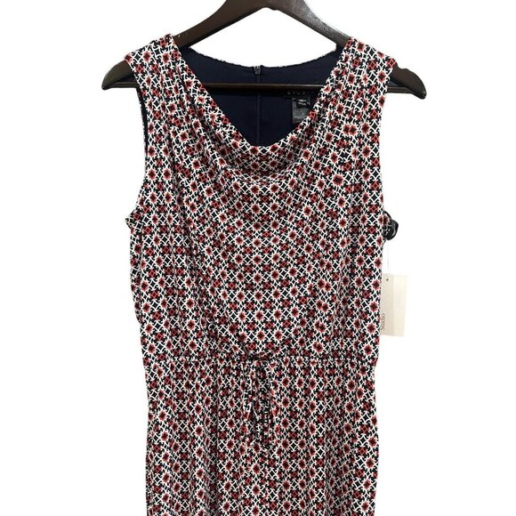 NWT Chic Orange & Navy Blue‎ Geometric Jumpsuit - Perfect for Summer Size 12 - Picture 2 of 10